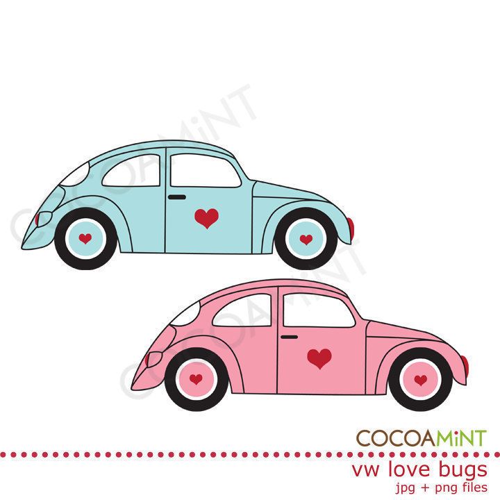 Vw Love Bugs Clip Art By Cocoamint On Etsy  2 00