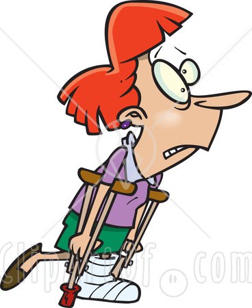 Woman With Foot Cast Clipart