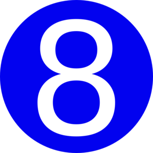 Blue Roundedwith Number 8 Clip Art