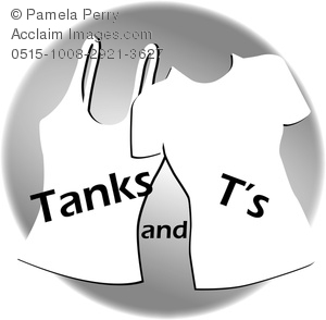 Clip Art Image Of A Fashion Icon Of A Tank Top And A T Shirt With Logo