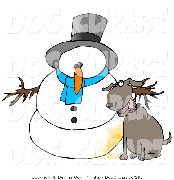 Dog Urinating On A Snowman Dog Clip Art Dennis Cox
