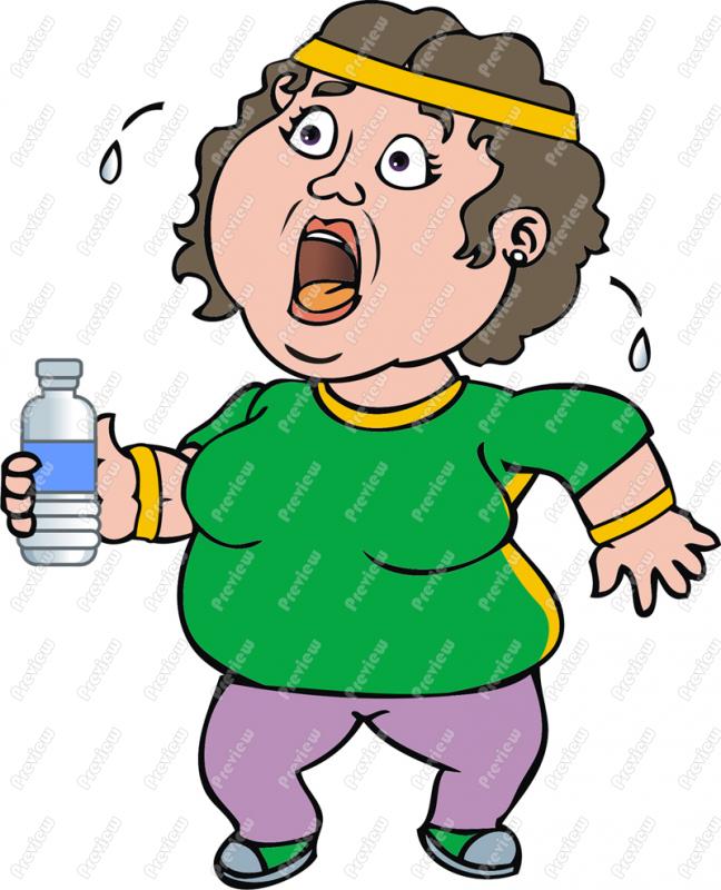 Fat Girl Out Of Breath Excersing Clip Art   Royalty Free Clipart