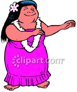 Fat Hula Girl   Royalty Free Clipart Picture