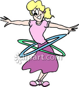 Girl Playing Hula Hoop   Royalty Free Clipart Picture