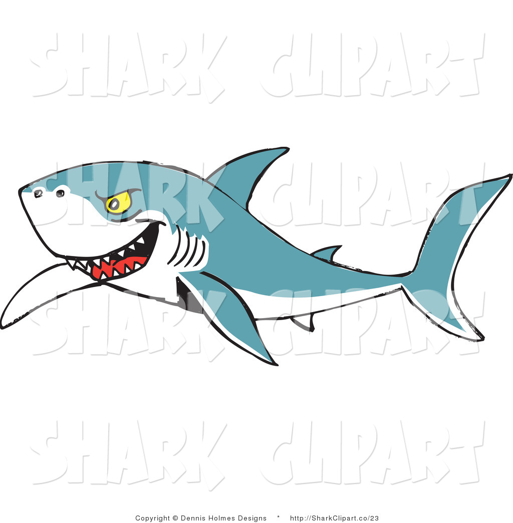 Mean Blue Shark Shark Clip Art Dennis Holmes Designs