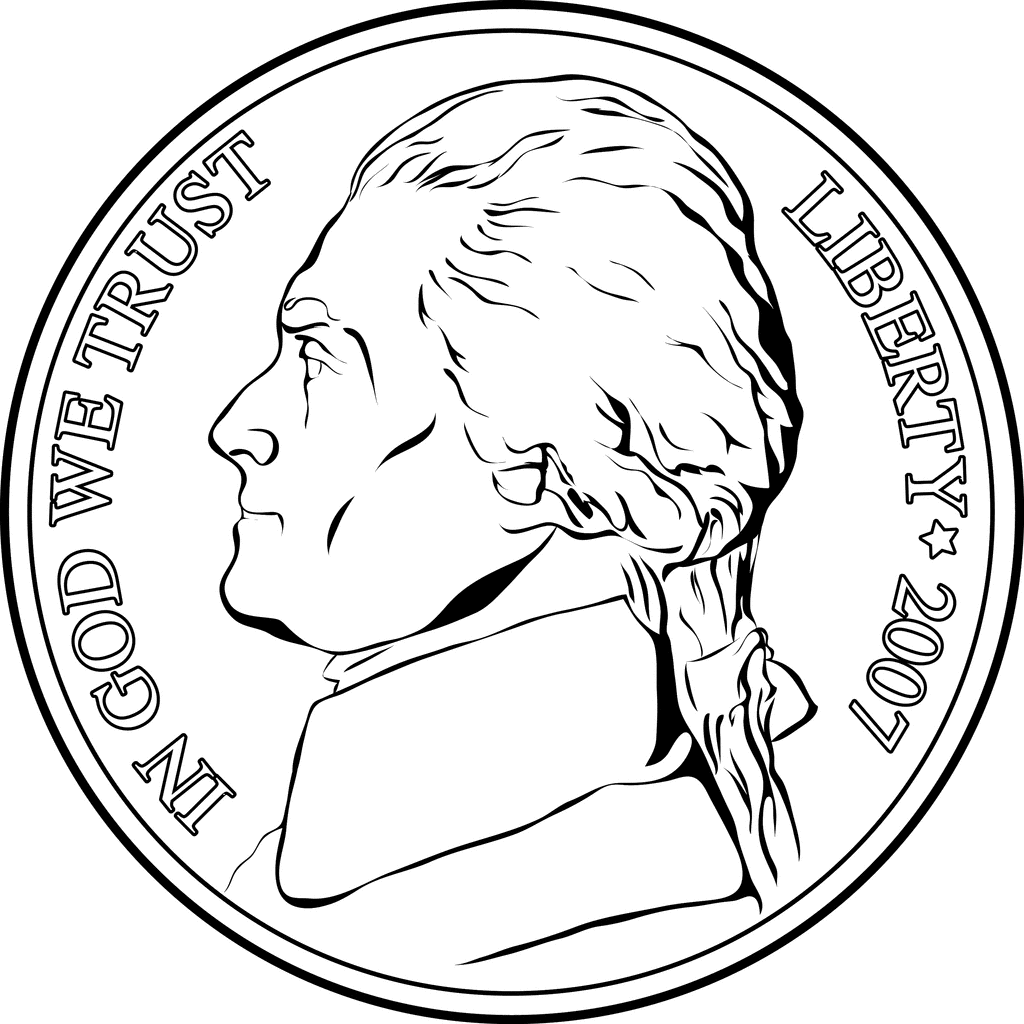 Portrait On A Nickel   Clipart Etc