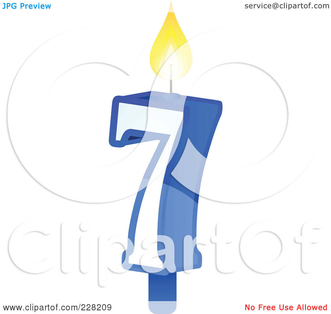 Royalty Free  Rf  Clipart Illustration Of A Number 7 Birthday Cake