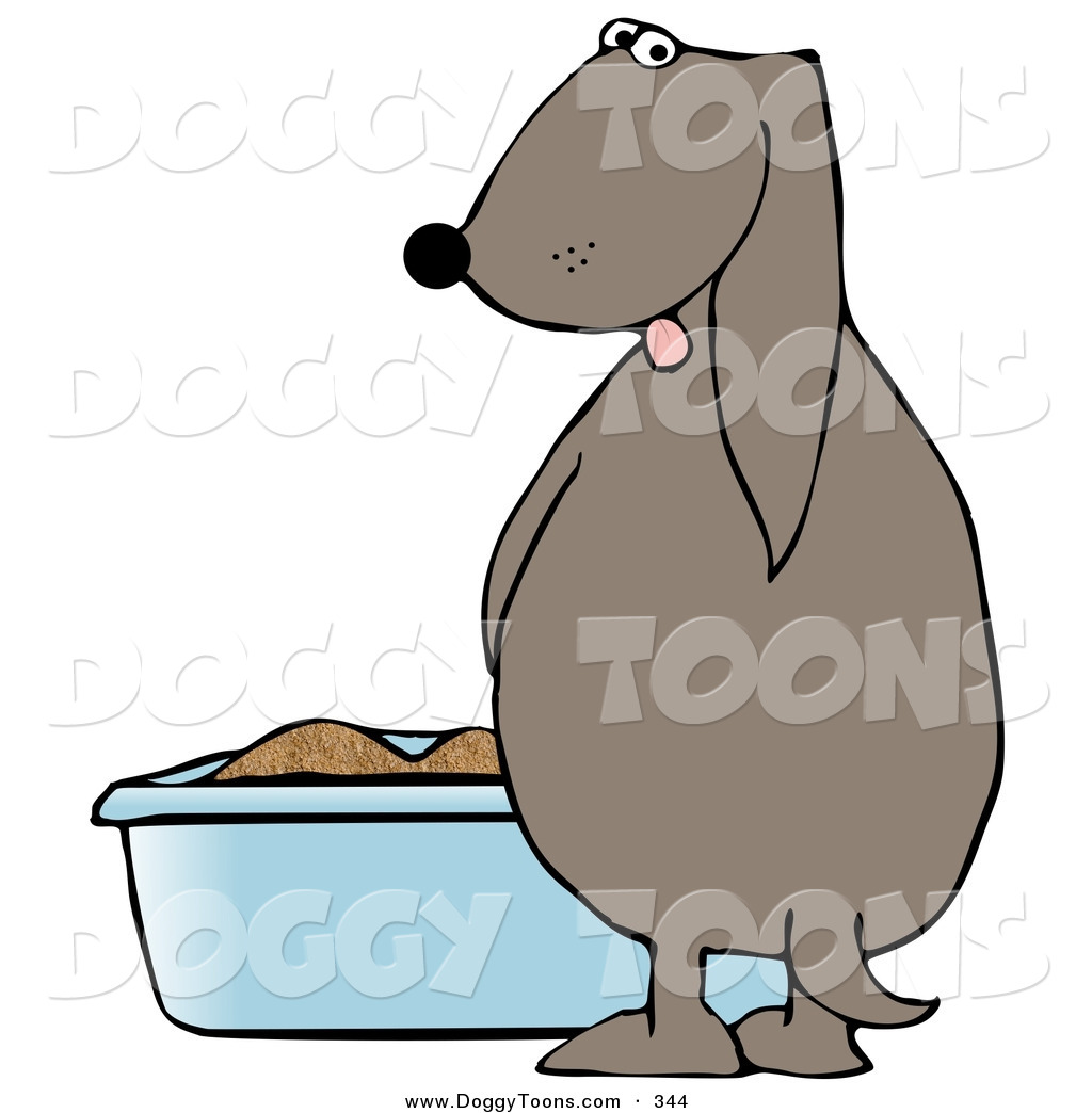 Silly Dog Peeing In A Litter Box Funny Brown Wiener Dog Topped With    