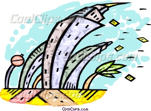 Strong Winds Causing Havoc Vector Clip Art
