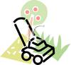 An Apple Tree Behind A Lawn Mower Clipart Picture