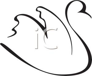 Artistic Swan Outline   Royalty Free Clipart Picture
