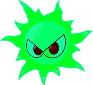 Burning Sun With Angry Eyes Emotion   Vector Clip Art