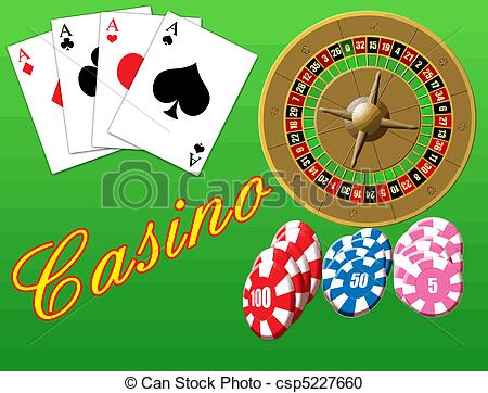 Clipart Of Casino Theme Background   Vector Illustration On A Casino
