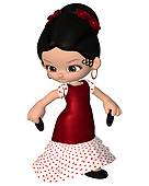 Clipart Of Young Spanish Flamenco Dancer K5642461   Search Clip Art