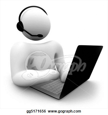     Computer Customer Support Person  Clipart Drawing Gg5171656   Gograph