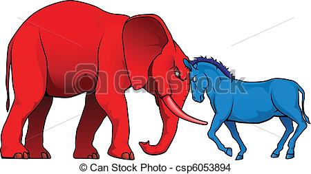 Eps Vector Of American Political Parties Stand Off   The Democrat And