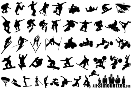 Extreme Sports Silhouettes Vector Free Vector   Clipart Me