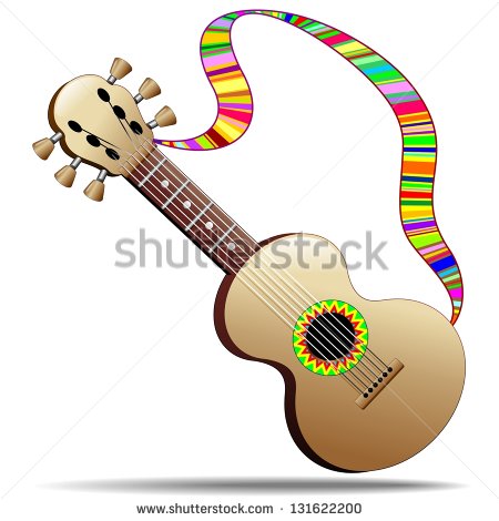 Hippie Cool Guitar Musical Instrument Stock Photo 131622200