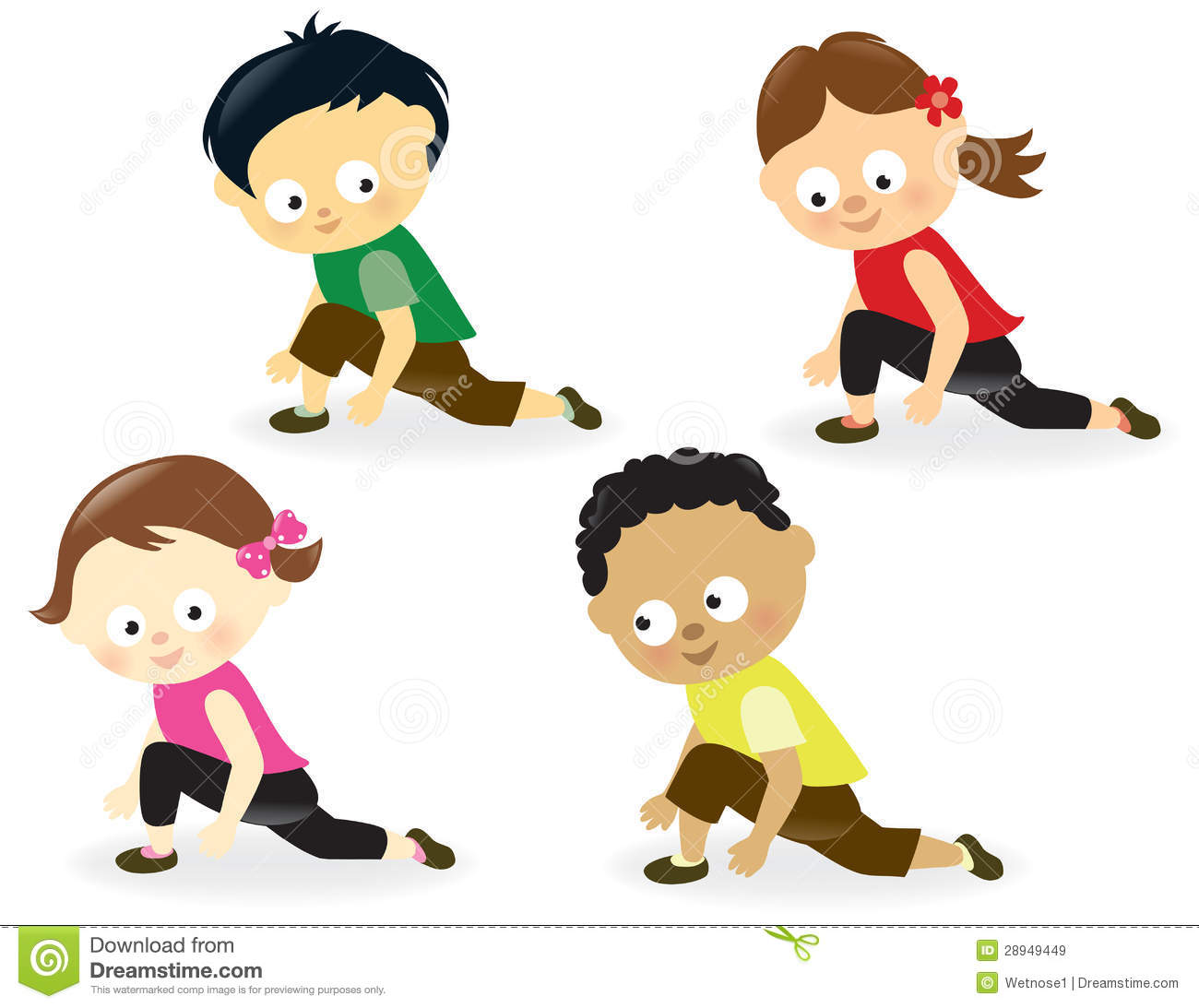 Kids Doing Leg Stretches Royalty Free Stock Images   Image  28949449