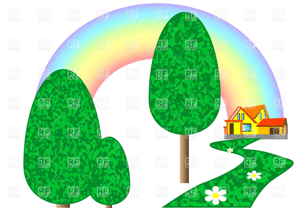 Lawn With Rainbow 25290 Download Royalty Free Vector Clipart  Eps