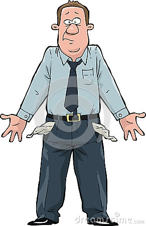 Man With Empty Pockets Vector 
