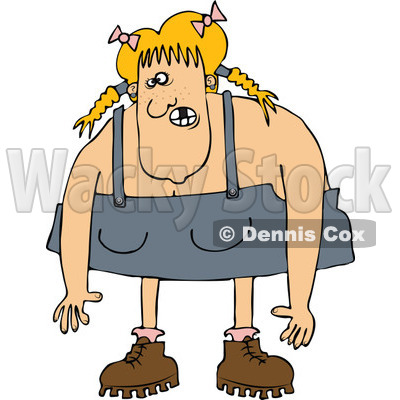Of A Blond Redneck Hillbilly Woman   Royalty Free Vector Clipart