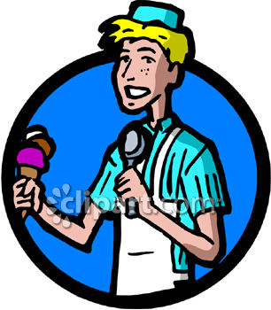 Royalty Free Clipart Image  Teenaged Boy Working At An Ice Cream Shop