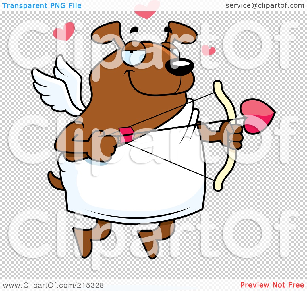 Royalty Free  Rf  Clipart Illustration Of A Chubby Brown Dog Cupid By