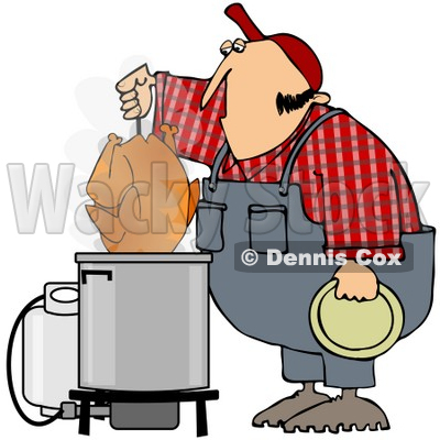 Royalty Free  Rf  Clipart Illustration Of A Hillbilly Deep Frying A