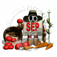 September Calendar Tossing Tomatoes Animated Clipart