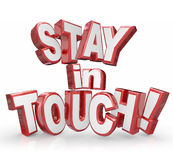Stay In Touch 3d Red Letters Keep Communicating Updates Royalty Free