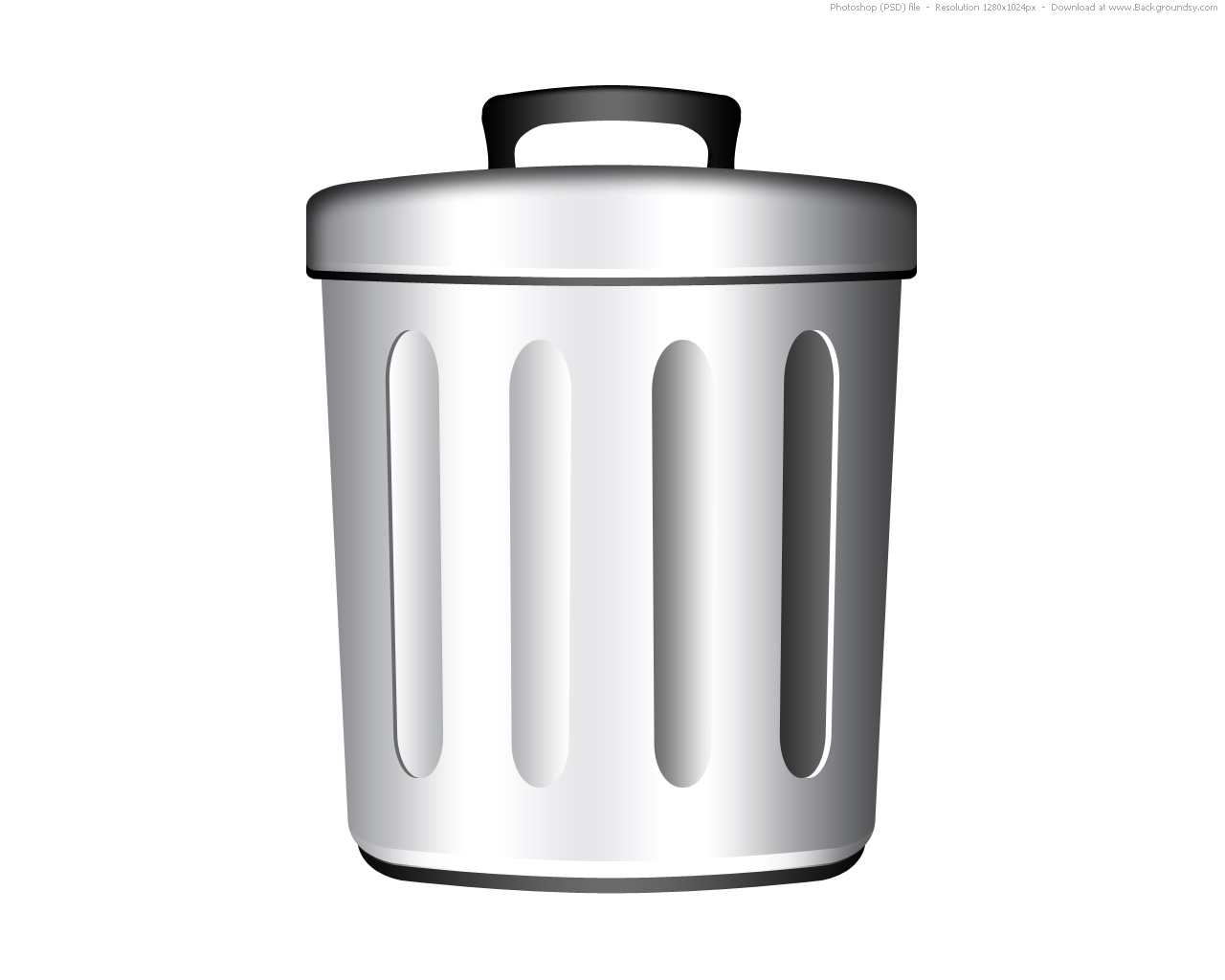 Trash Can And Garbage Bin Icons In Psd Format