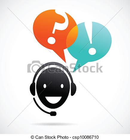 Vector Clip Art Of Customer Support With Headphones Qa Csp10086710