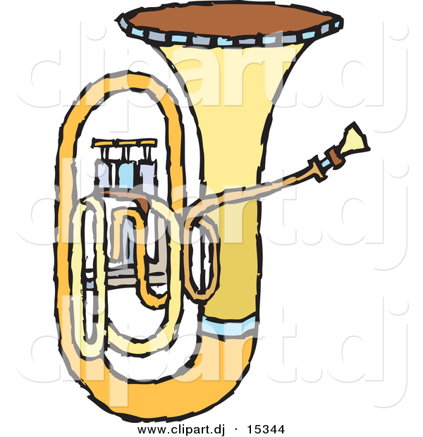 Vector Clipart Of A Brass Tuba By Steve Klinkel    15344