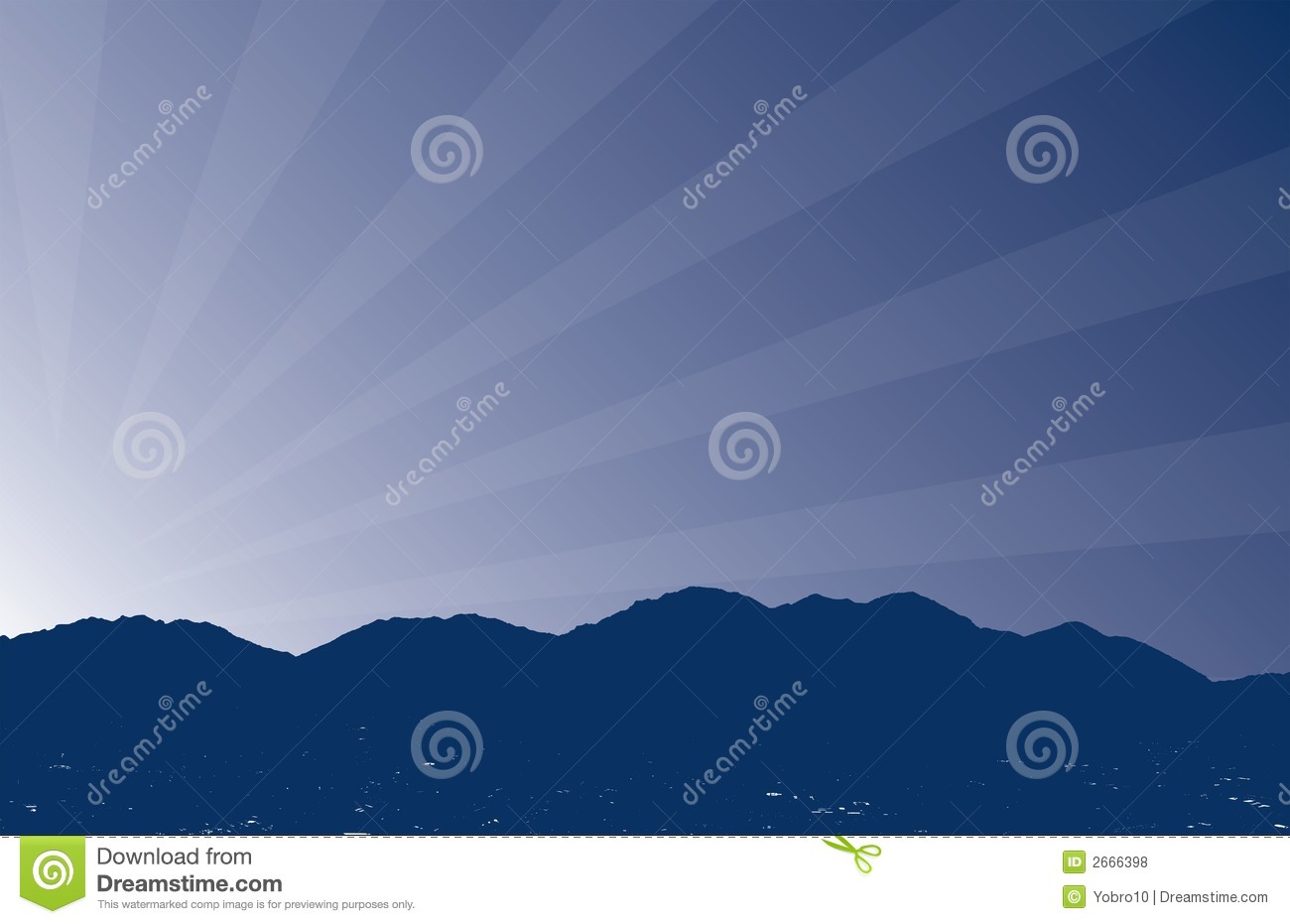 Vector Illustration Of Mountains With Sun Rising In The Background