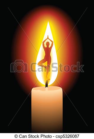 Vectors Illustration Of Serenity   Silhouette Of A Woman On The Candle