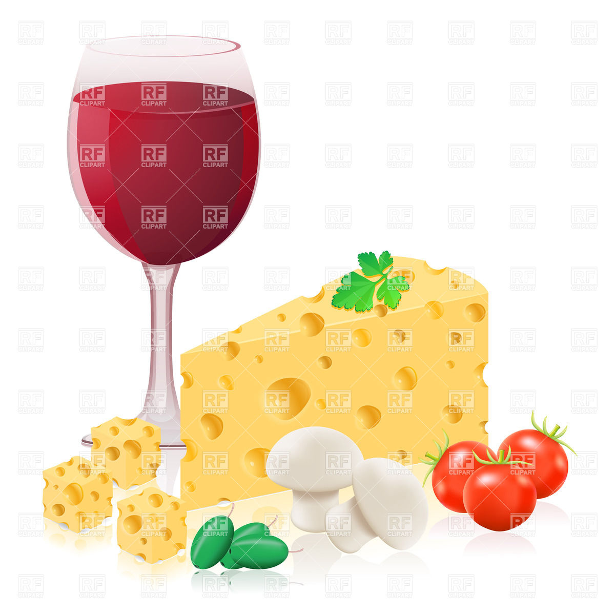 Wine Sampling   Cheese Wineglass Tomato And Mushrooms 28066 Food