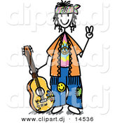 With Guitar Happy Cartoon Kids Dancing With Clown Playing Guitar