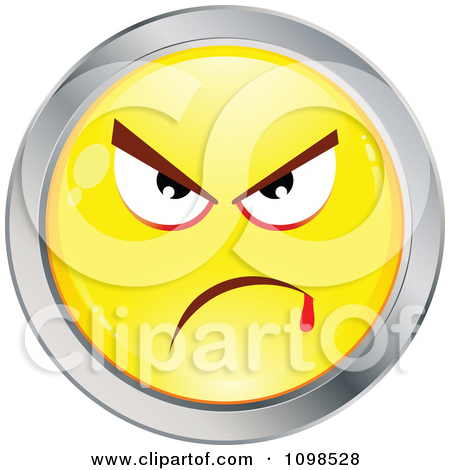 Yellow And Chrome Mean Cartoon Smiley Emoticon Face 1 By Beboy