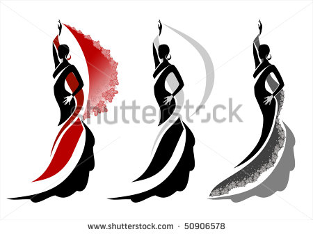Young Spanish Flamenco Dancer Beautiful Face Vector Illustration