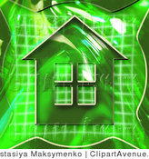 Avenue Clipart Of A Green Home Icon Symbolizing Real Estate Or An