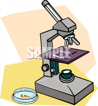 Clip Art  Microscope With A Specimen In A Petri Dish