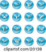 Clipart Illustration Of A Collection Of Blue Beauty Icons Of Mascara