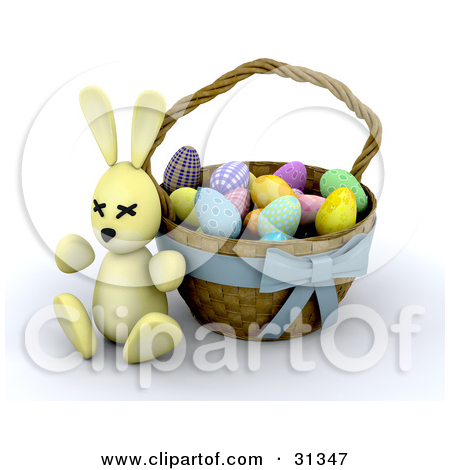 Clipart Illustration Of A Large Golden Easter Egg Standing Out In A