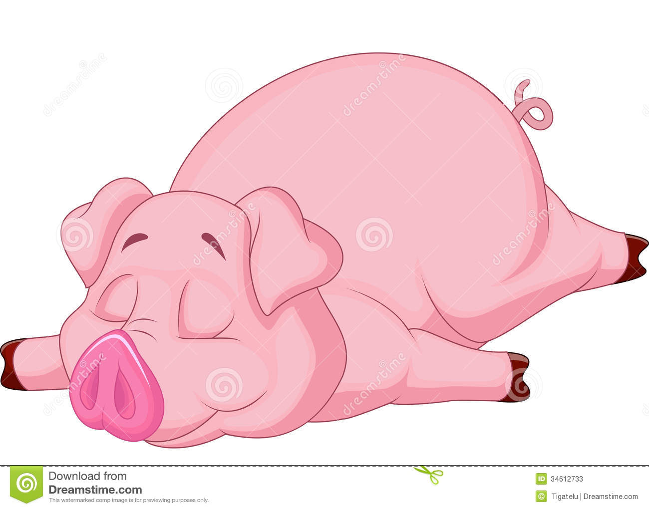 Cute Pig Cartoon Sleeping Stock Photos   Image  34612733