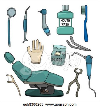 Dentist Tools Clipart Cartoon Dentist Tool Icon Set