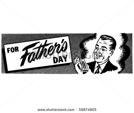 For Father S Day   Ad Header   Retro Clip Art   Stock Vector