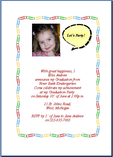 Homemade Photo Graduation Party Invitations With Clipart