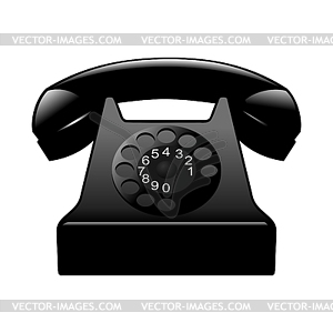 Old Black Phone   Royalty Free Vector Image