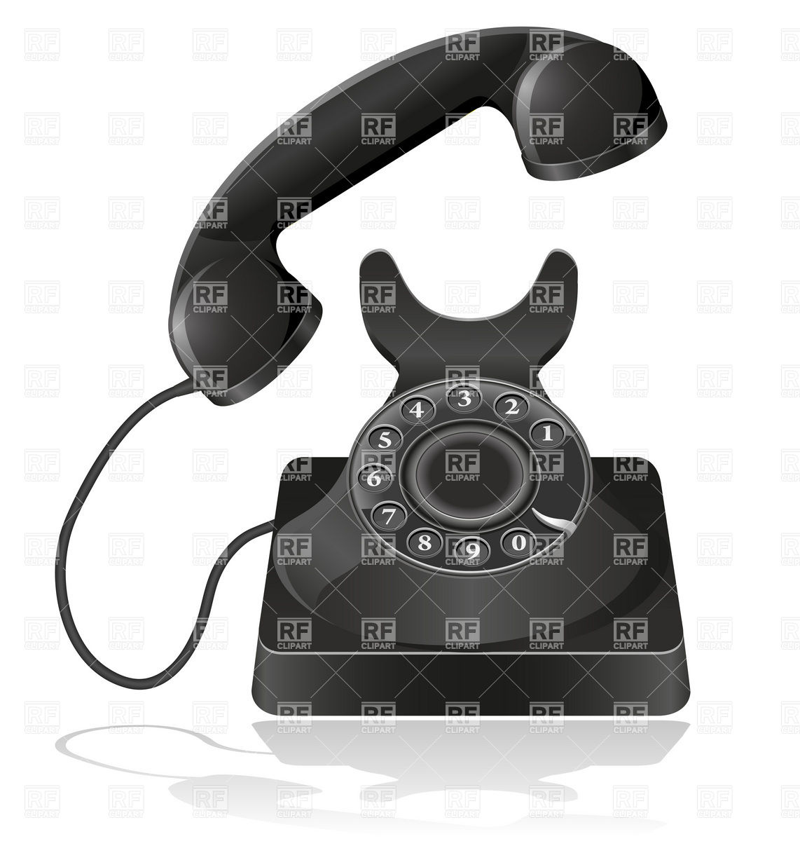 Old Phone With Receiver Off 19613 Download Royalty Free Vector    